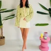 ALBA ECRU OLIVE CROCHET CARDIGAN