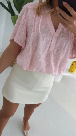 AMANDA PINK SPRING BLOUSE