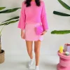 AVA PINK MOHAIR PULLOVER