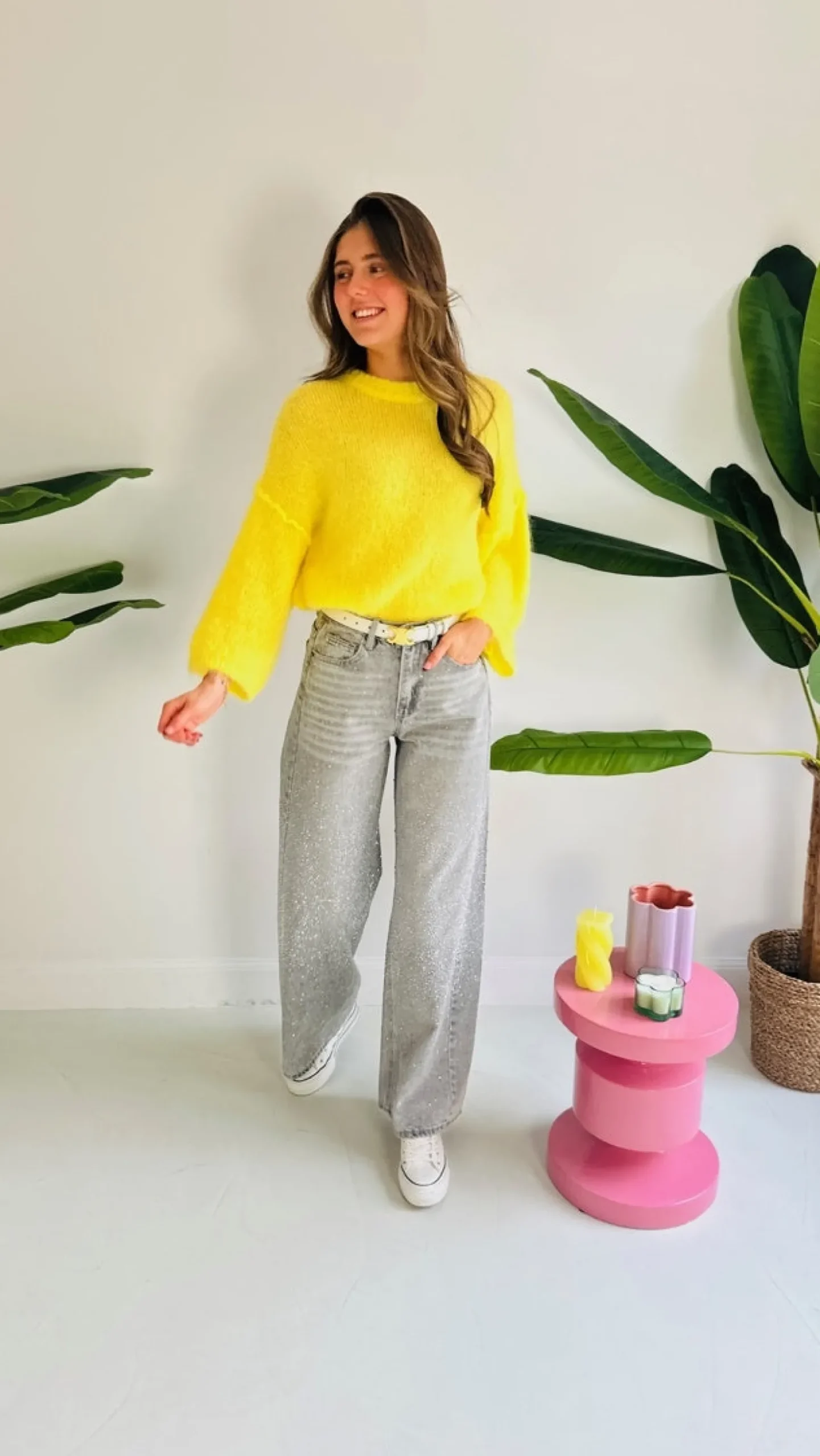 AVA YELLOW MOHAIR PULLOVER