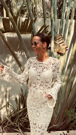 BELLEZA BEIGE CROCHET TWO-PIECE SET