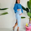BRIANNA BLUE MOHAIR PULLOVER