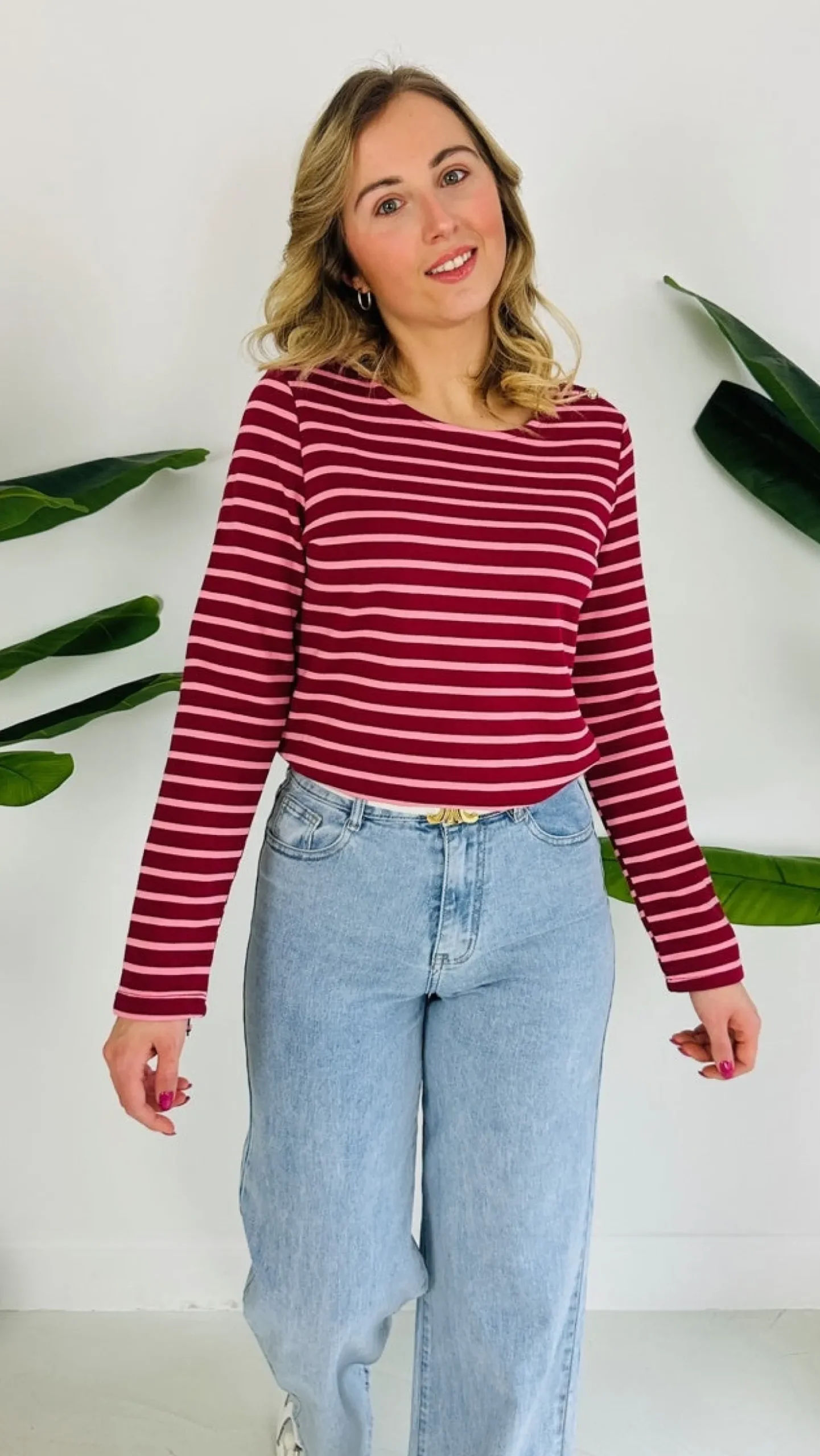CHARLOTTE BORDEAU STRIPED LONGSLEEVE SHIRT