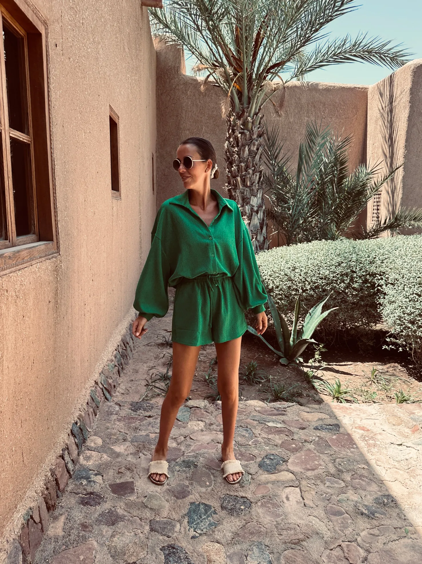 HAKIMA GREEN TWO-PIECE SET