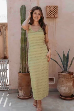 IMANE GREEN RUFFLE DRESS