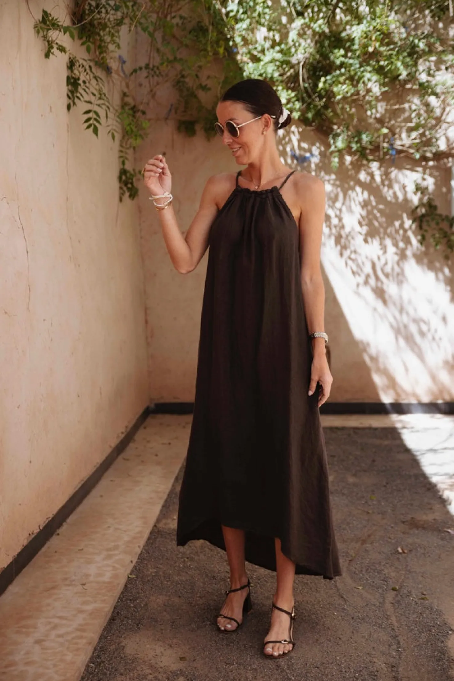 JABADOR BROWN LINEN DRESS