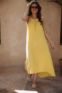 JABADOR YELLOW LINEN DRESS