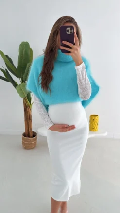 SOPHIA BLUE ROLLNECK MOHAIR PULL
