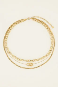 TRIPLE CHUNKY CHAIN LINK NECKLACE